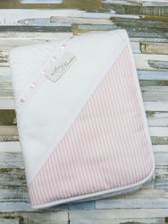 Towel with aida strip - Pink