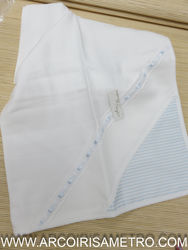 Cotton diaper with aida strip - BLUE STRIPES
