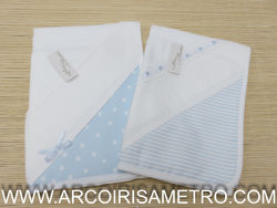 Cotton diaper with aida strip - Blue Stripes