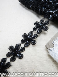 Embroidered flower lace with sequins