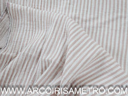 Double sided muslin - pink stripes