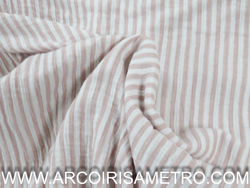 Double sided muslin - pink stripes