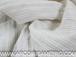 Double sided muslin - beige stripes