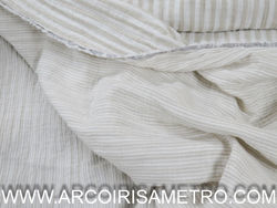 Double sided muslin - beige stripes