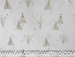 PANAMA FABRIC - GOLDEN CHRISTMAS TREES