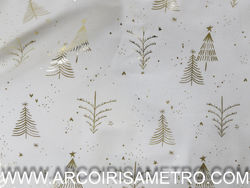 PANAMA FABRIC - GOLDEN CHRISTMAS TREES