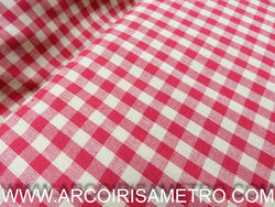 TECIDO VICHY COUNTRY - VERMELHO / BEGE