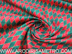 Fabricart - Losangos verdes e vermelhos