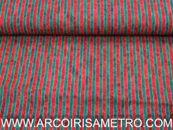 Fabricart - Riscas verdes e vermelhas