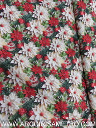 DIGITAL COTTON PRINT -POINSETIA